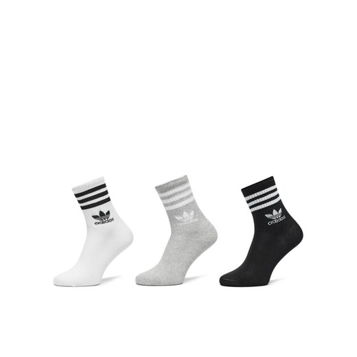 Zestaw 3 par wysokich skarpet unisex adidas Mid Cut Crew IL5023 Kolorowy ze sklepu eobuwie.pl w kategorii Skarpetki męskie - zdjęcie 182038908