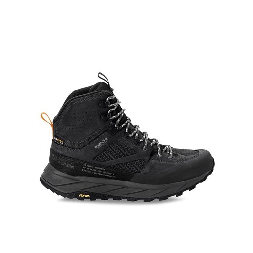 Trekkingi Jack Wolfskin Terraquest Texapore Mid M 4056381 Czarny ze sklepu eobuwie.pl w kategorii Buty trekkingowe męskie - zdjęcie 182038938