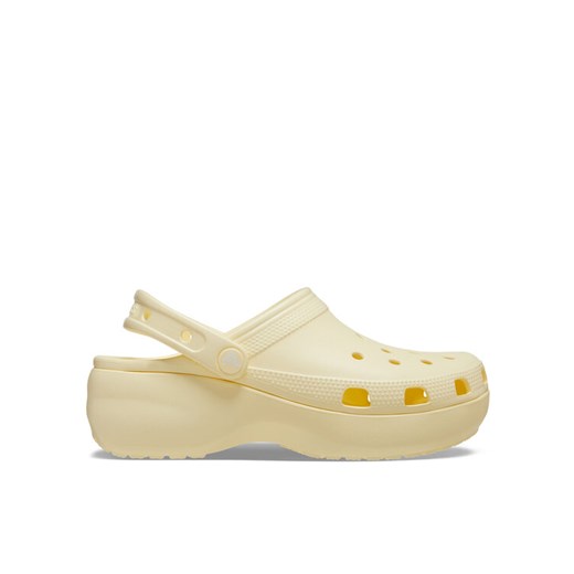 Klapki Crocs Classic Platform Clog W 206750 Beżowy ze sklepu eobuwie.pl w kategorii Klapki damskie - zdjęcie 182039038