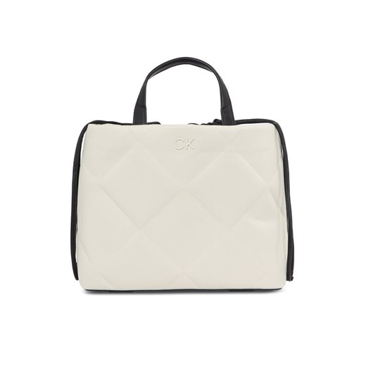 Torebka Calvin Klein Quilt Shopper_Canvas K60K611756 K60K611756 Écru ze sklepu eobuwie.pl w kategorii Kuferki - zdjęcie 182039047