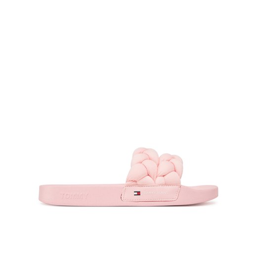 Klapki Tommy Jeans Tjw Braided Slide EN0EN02764 Różowy ze sklepu eobuwie.pl w kategorii Klapki damskie - zdjęcie 182039449