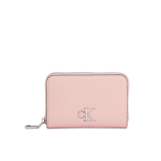 Mały Portfel Damski Calvin Klein Jeans Minimal Monogram M Zip Around T K60K611970 Różowy ze sklepu eobuwie.pl w kategorii Portfele damskie - zdjęcie 182039969