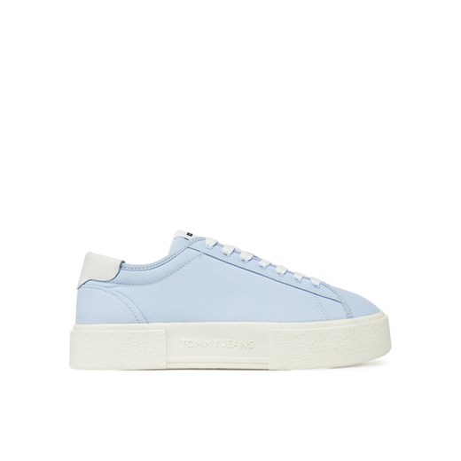 Sneakersy Tommy Jeans Tjw Flatform Canvas Sneaker EN0EN02792 Błękitny ze sklepu eobuwie.pl w kategorii Buty sportowe damskie - zdjęcie 182040198