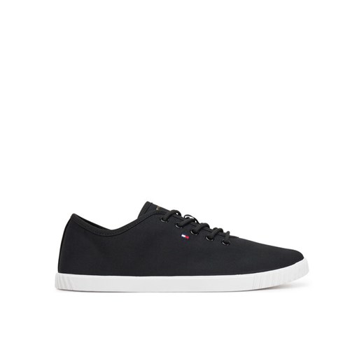 Tenisówki Tommy Hilfiger Canvas Lace Up Sneaker FW0FW08641 Czarny ze sklepu eobuwie.pl w kategorii Trampki damskie - zdjęcie 182040309