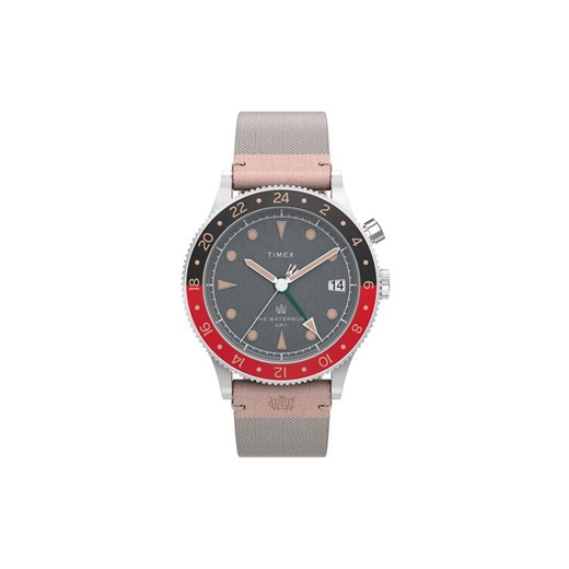 Zegarek Timex Waterbury Traditional GMT TW2V74100 Szary ze sklepu eobuwie.pl w kategorii Zegarki - zdjęcie 182040608