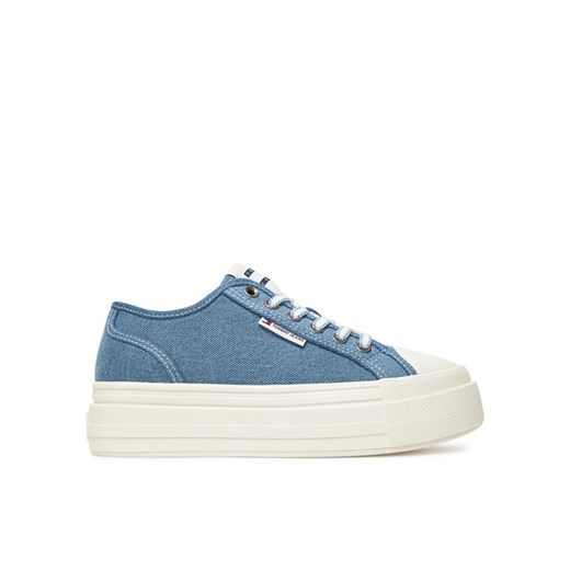 Sneakersy Tommy Jeans Tjw Foxing Flatform Lc EN0EN02736 Niebieski ze sklepu eobuwie.pl w kategorii Buty sportowe damskie - zdjęcie 182040758