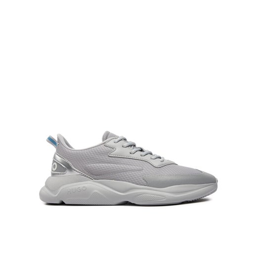 Sneakersy Hugo Leon Runn Ripstop 50517154 Srebrny ze sklepu eobuwie.pl w kategorii Buty sportowe damskie - zdjęcie 182040787