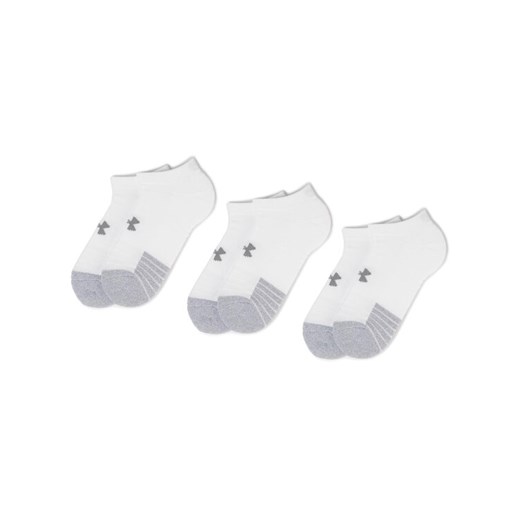 Zestaw 3 par niskich skarpet unisex Under Armour Heatgear No Show Sock 1346755-100 Biały ze sklepu eobuwie.pl w kategorii Skarpetki damskie - zdjęcie 182040798