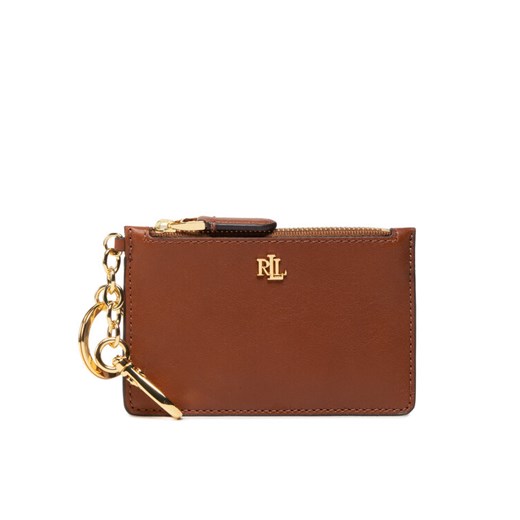 Etui na karty kredytowe Lauren Ralph Lauren Zip Card Cas 432876731001 Brązowy ze sklepu eobuwie.pl w kategorii Etui - zdjęcie 182040946
