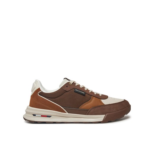 Sneakersy Tommy Hilfiger Retro Runner Mix Rwb FM0FM05371 Brązowy ze sklepu eobuwie.pl w kategorii Buty sportowe męskie - zdjęcie 182041619