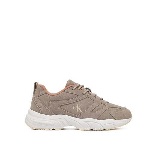 Sneakersy Calvin Klein Jeans Retro Tennis Low Mg Mix Media Wn YW0YW01639 Beżowy ze sklepu eobuwie.pl w kategorii Buty sportowe damskie - zdjęcie 182041667
