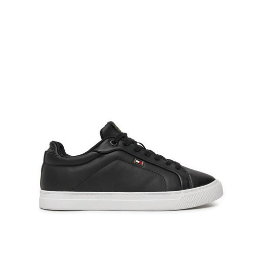 Sneakersy Tommy Hilfiger Icon Court Sneaker Flag FW0FW08327 Czarny ze sklepu eobuwie.pl w kategorii Buty sportowe damskie - zdjęcie 182041859