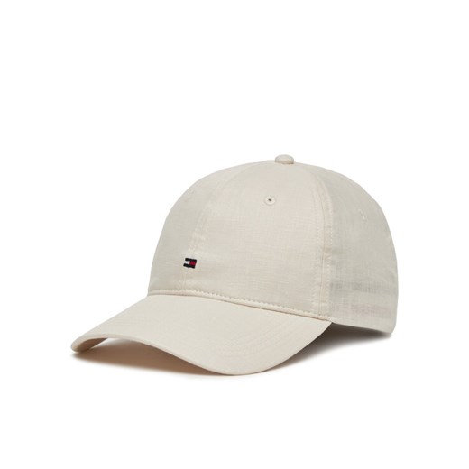 Czapka z daszkiem Tommy Hilfiger Essential Flag Linen Cap AW0AW17130 Écru ze sklepu eobuwie.pl w kategorii Czapki z daszkiem damskie - zdjęcie 182042178