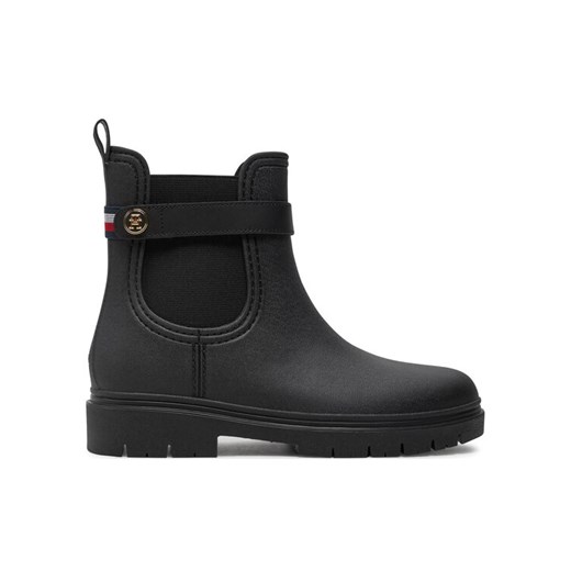 Kalosze Tommy Hilfiger Th Stud Rubberised Rainboot FW0FW08168 Czarny ze sklepu eobuwie.pl w kategorii Kalosze damskie - zdjęcie 182043058