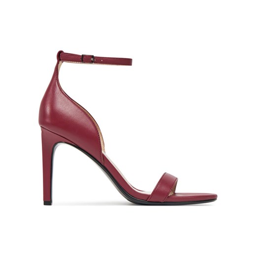 Sandały Calvin Klein Heel Sandal 90 - Lth HW0HW02337 Bordowy ze sklepu eobuwie.pl w kategorii Sandały damskie - zdjęcie 182043206