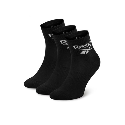 Zestaw 3 par wysokich skarpet unisex Reebok R0427-SS24 (3-pack) Czarny ze sklepu eobuwie.pl w kategorii Skarpetki męskie - zdjęcie 182043399