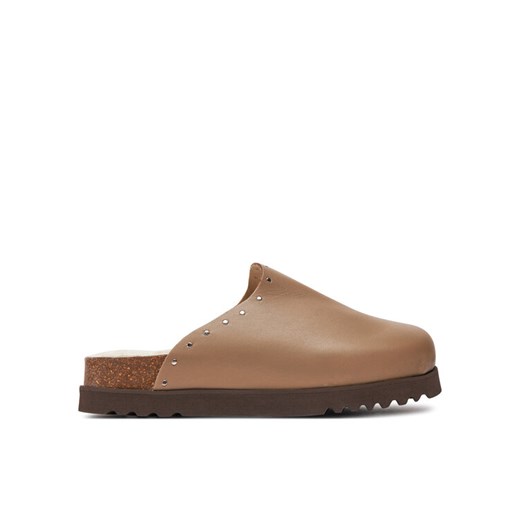 Klapki Scholl Fae Studs F30938 Brązowy ze sklepu eobuwie.pl w kategorii Klapki damskie - zdjęcie 182043428