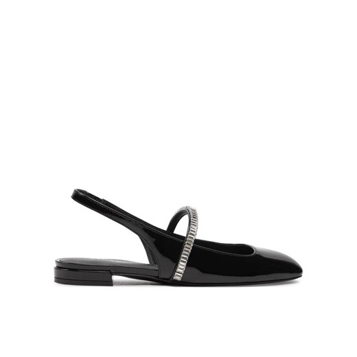 Sandały Stuart Weitzman Stefanie Slngback Fl SI438 Czarny ze sklepu eobuwie.pl w kategorii Balerinki - zdjęcie 182043429