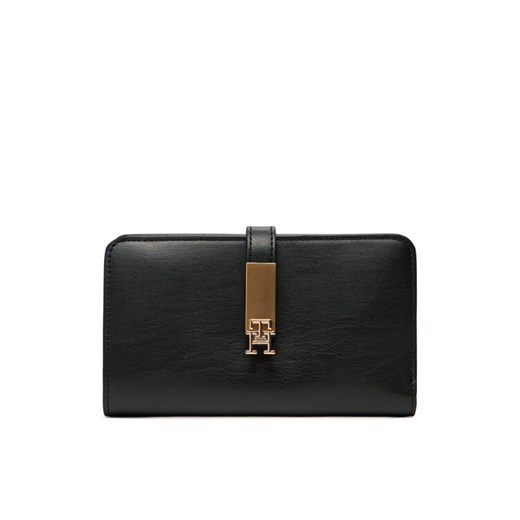 Mały Portfel Damski Tommy Hilfiger Th Heritage Med Wallet AW0AW17262 Czarny ze sklepu eobuwie.pl w kategorii Portfele damskie - zdjęcie 182043797