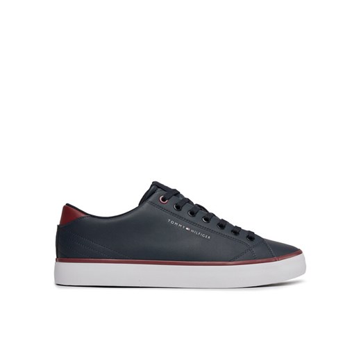 Sneakersy Tommy Hilfiger Th Hi Vulc Core Low Leather FM0FM05041 Granatowy ze sklepu eobuwie.pl w kategorii Trampki męskie - zdjęcie 182043985