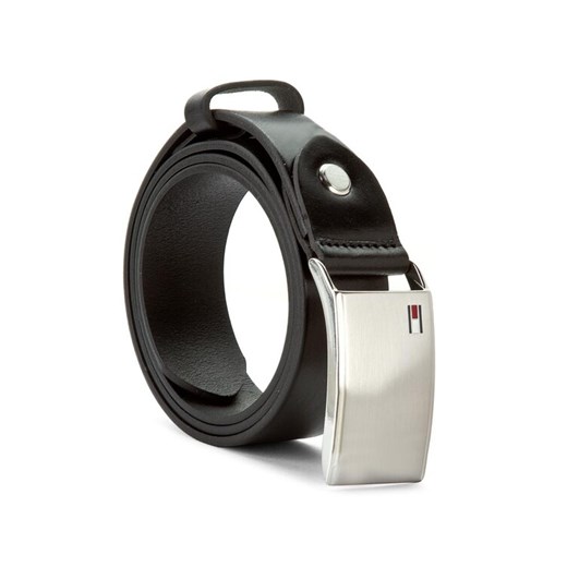 Pasek Męski Tommy Hilfiger Th Plaque Belt 3.5 Adj AM0AM01995 Czarny ze sklepu eobuwie.pl w kategorii Paski męskie - zdjęcie 182044509