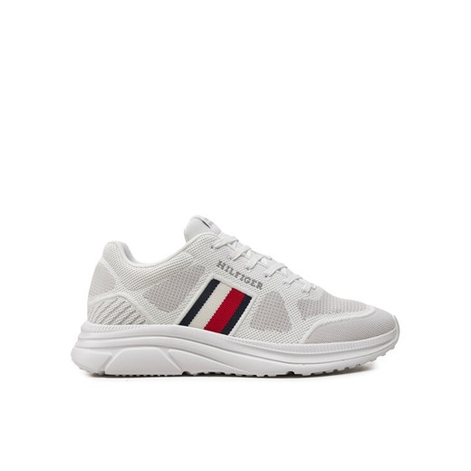Sneakersy Tommy Hilfiger Modern Runner Knit Evo Ess FM0FM05245 Biały ze sklepu eobuwie.pl w kategorii Buty sportowe męskie - zdjęcie 182044715