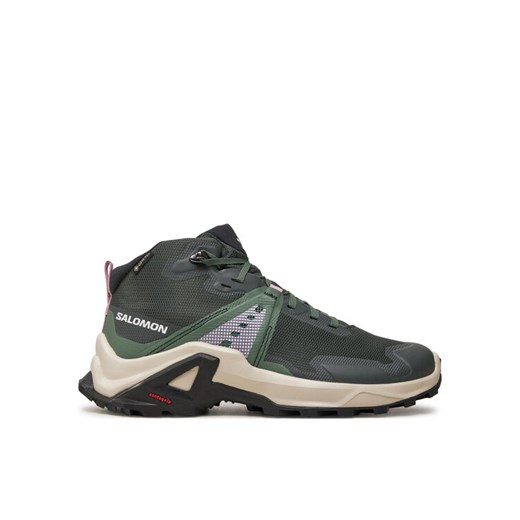 Trekkingi Salomon X Raise Mid Gore-Tex L47458100 Zielony ze sklepu eobuwie.pl w kategorii Buty trekkingowe dziecięce - zdjęcie 182045499