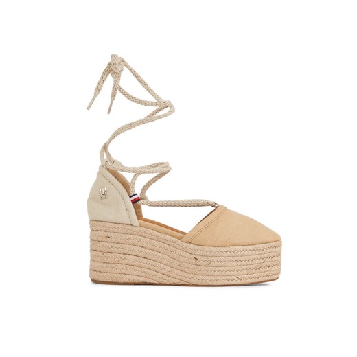 Espadryle Tommy Hilfiger Closed Toe Linen Flatform FW0FW07746 Beżowy Tommy Hilfiger 41 eobuwie.pl