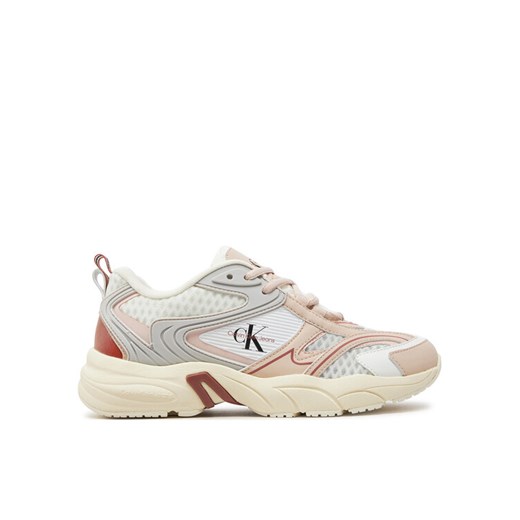Sneakersy Calvin Klein Jeans Retro Tennis Low Lace Mh Ml Met YW0YW01373 Biały 36 eobuwie.pl