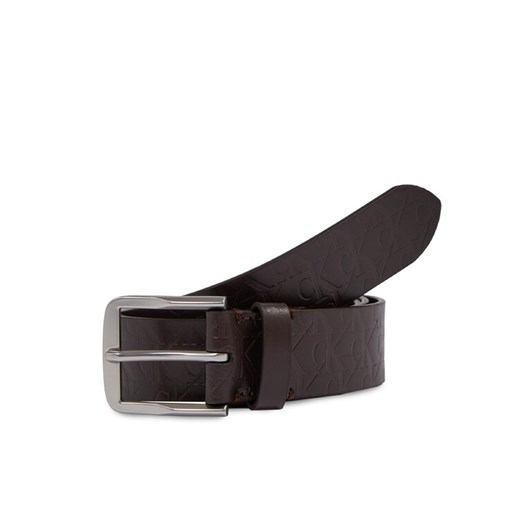 Pasek Męski Calvin Klein Jeans Classic Flat Lthr Belt 35Mm Aop K50K511518 Brązowy ze sklepu eobuwie.pl w kategorii Paski męskie - zdjęcie 182046086