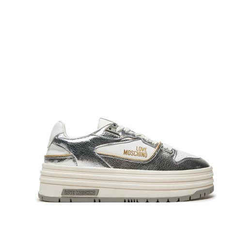 Sneakersy LOVE MOSCHINO JA21017G18IB0000 Srebrny ze sklepu eobuwie.pl w kategorii Botki - zdjęcie 182047386