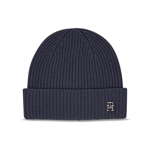 Czapka Tommy Hilfiger Cashmere Chic Beanie AW0AW15321 Granatowy ze sklepu eobuwie.pl w kategorii Czapki zimowe damskie - zdjęcie 182047588