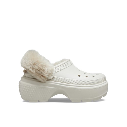 Klapki Crocs Stomp Lined Clog 208547 Beżowy ze sklepu eobuwie.pl w kategorii Klapki damskie - zdjęcie 182047786