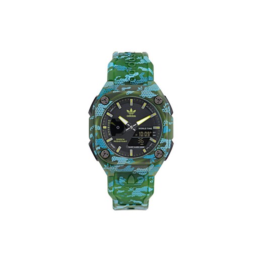 Zegarek adidas Originals City Tech One Grfx AOST24075 Zielony ze sklepu eobuwie.pl w kategorii Zegarki - zdjęcie 182048258