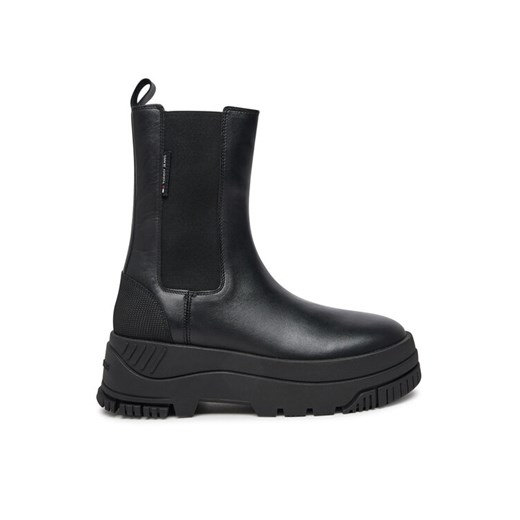 Sztyblety Tommy Jeans Tjw Chelsea Flatform Boot EN0EN02597 Czarny ze sklepu eobuwie.pl w kategorii Botki - zdjęcie 182048658