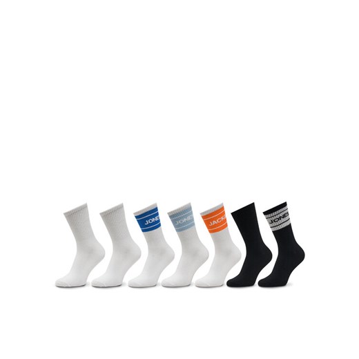Zestaw 7 par wysokich skarpet męskich Jack&Jones 12270245 Kolorowy ze sklepu eobuwie.pl w kategorii Skarpetki męskie - zdjęcie 182049166