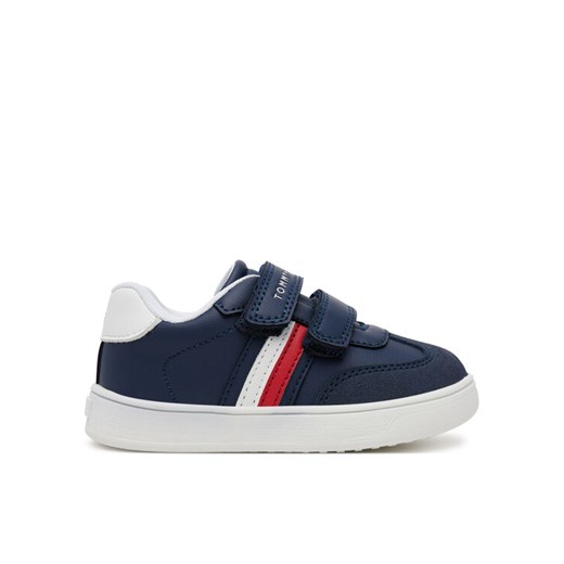 Sneakersy Tommy Hilfiger Stripes Low Cut Lace Velcro Sneaker T1X9-33840-1269 M Granatowy ze sklepu eobuwie.pl w kategorii Buty sportowe dziecięce - zdjęcie 182049297
