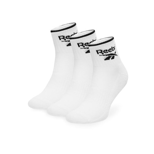 Zestaw 3 par wysokich skarpet unisex Reebok R0362-SS24 (3-pack) Biały ze sklepu eobuwie.pl w kategorii Skarpetki męskie - zdjęcie 182049327