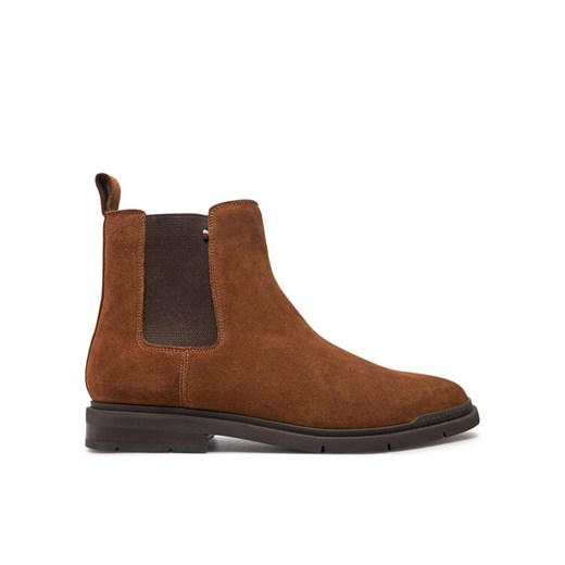 Sztyblety Tommy Hilfiger Flexible Hilfiger Suede Chelsea FM0FM05102 Brązowy ze sklepu eobuwie.pl w kategorii Buty zimowe męskie - zdjęcie 182049385