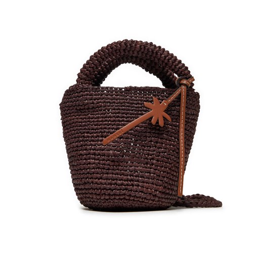 Torebka Manebi Handcrafted Raffia Summer Bag Mini V 7.4 AM Brązowy ze sklepu eobuwie.pl w kategorii Torby letnie - zdjęcie 182049645