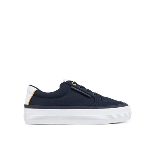 Sneakersy Tommy Hilfiger Essential Vulc Textile Sneaker FW0FW08323 Granatowy ze sklepu eobuwie.pl w kategorii Buty sportowe damskie - zdjęcie 182049979