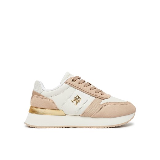 Sneakersy Tommy Hilfiger Th Fashion Runner FW0FW08475 Beżowy ze sklepu eobuwie.pl w kategorii Buty sportowe damskie - zdjęcie 182050035