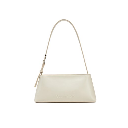Torebka Calvin Klein Embossed Logo Shoulder Bag K60K612550 Écru ze sklepu eobuwie.pl w kategorii Torebki damskie - zdjęcie 182050239