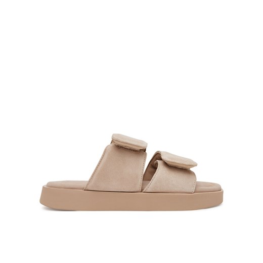 Klapki Inuikii Classic Suede Velcro 70104-128 Beżowy ze sklepu eobuwie.pl w kategorii Klapki damskie - zdjęcie 182050405