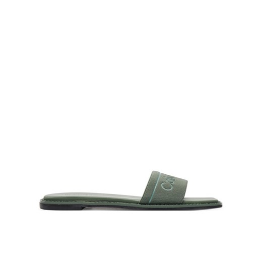 Klapki Calvin Klein Flat Slide He HW0HW01989 Zielony ze sklepu eobuwie.pl w kategorii Klapki damskie - zdjęcie 182050506