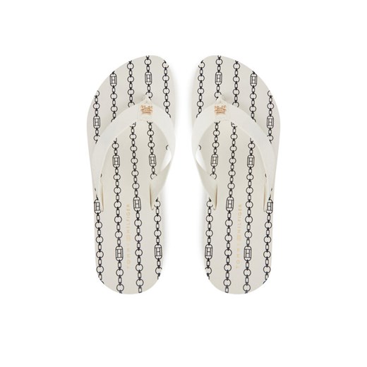 Japonki Tommy Hilfiger Im Th Chainprint Midwedge Sandal FW0FW08527 Biały ze sklepu eobuwie.pl w kategorii Klapki damskie - zdjęcie 182050615