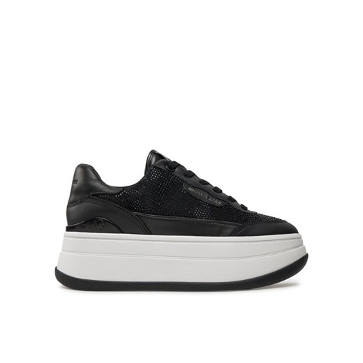 Sneakersy MICHAEL Michael Kors Hayes Embellished Leather Sneaker 43F4HYFS1D Czarny ze sklepu eobuwie.pl w kategorii Buty sportowe damskie - zdjęcie 182050709