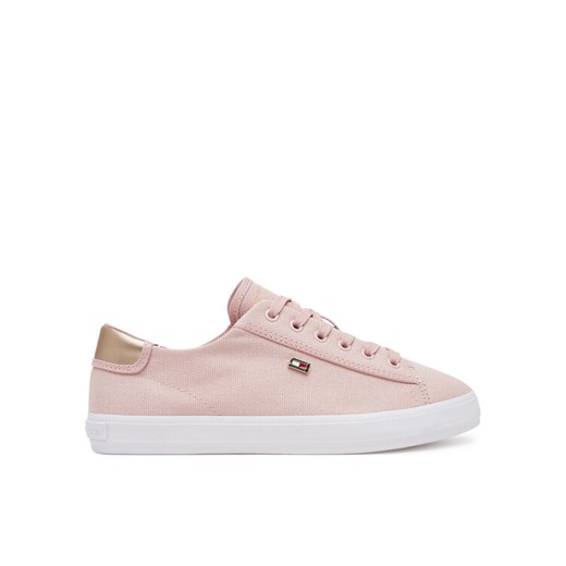 Sneakersy Tommy Hilfiger Vulc Canvas Lace Up Sneaker FW0FW08647 Różowy ze sklepu eobuwie.pl w kategorii Buty sportowe damskie - zdjęcie 182050746