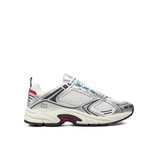 Sneakersy Tommy Jeans Archive Retro Runner EM0EM01486 Srebrny ze sklepu eobuwie.pl w kategorii Buty sportowe męskie - zdjęcie 182050807