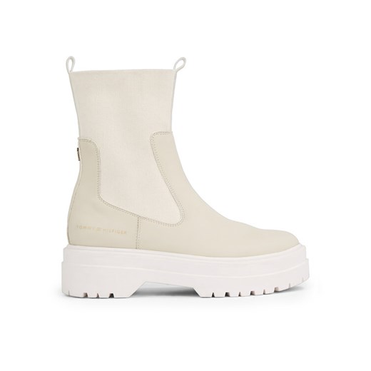 Sztyblety Tommy Hilfiger Feminine Seasonal FW0FW07226 Beżowy ze sklepu eobuwie.pl w kategorii Workery damskie - zdjęcie 182050999